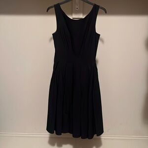 Black Sleeveless Pleated Midi Dress